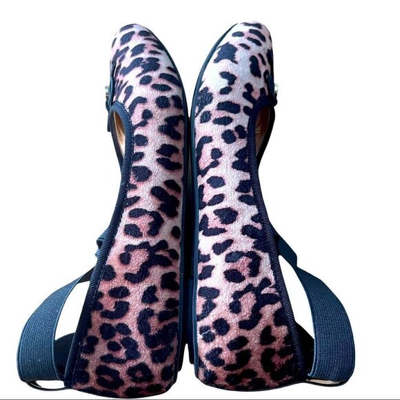 Jessica Simpson Madison Animal Print Crisscross Ankle Ballet Flat Shoes Sz 4M - Picture 6 of 14